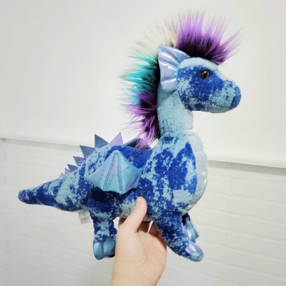 Aurora Zion Dragon Luxe Boutique Exquisite Plush Stuffed Animal Blue